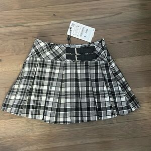 NWT ZARA Girls Plaid Pleated Skirt Size 6